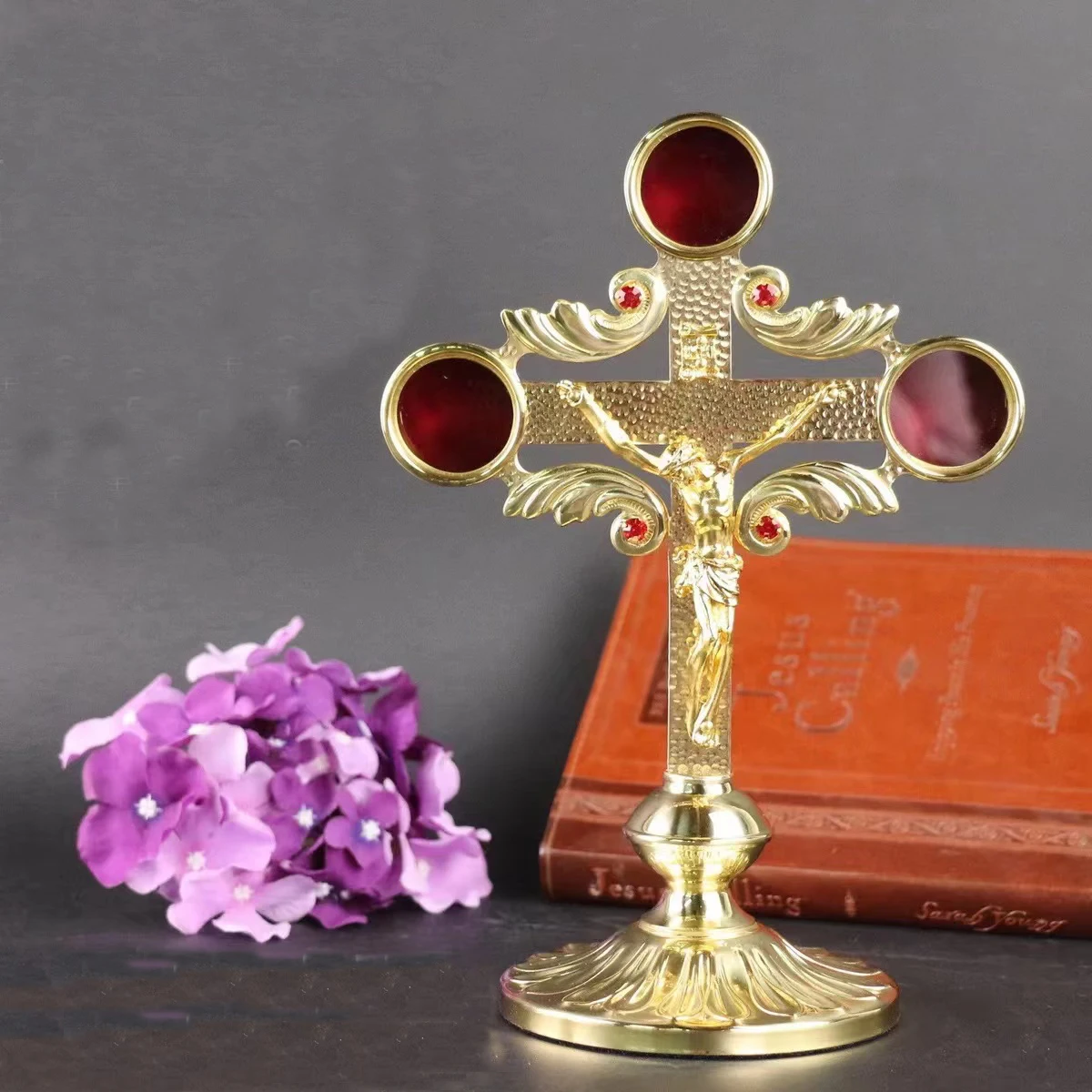 Holy Box for Religious Christian Monstrance, Holy Box for Home Decoration, Exquisite Jesus Cross, Holy Religious Christian Gift