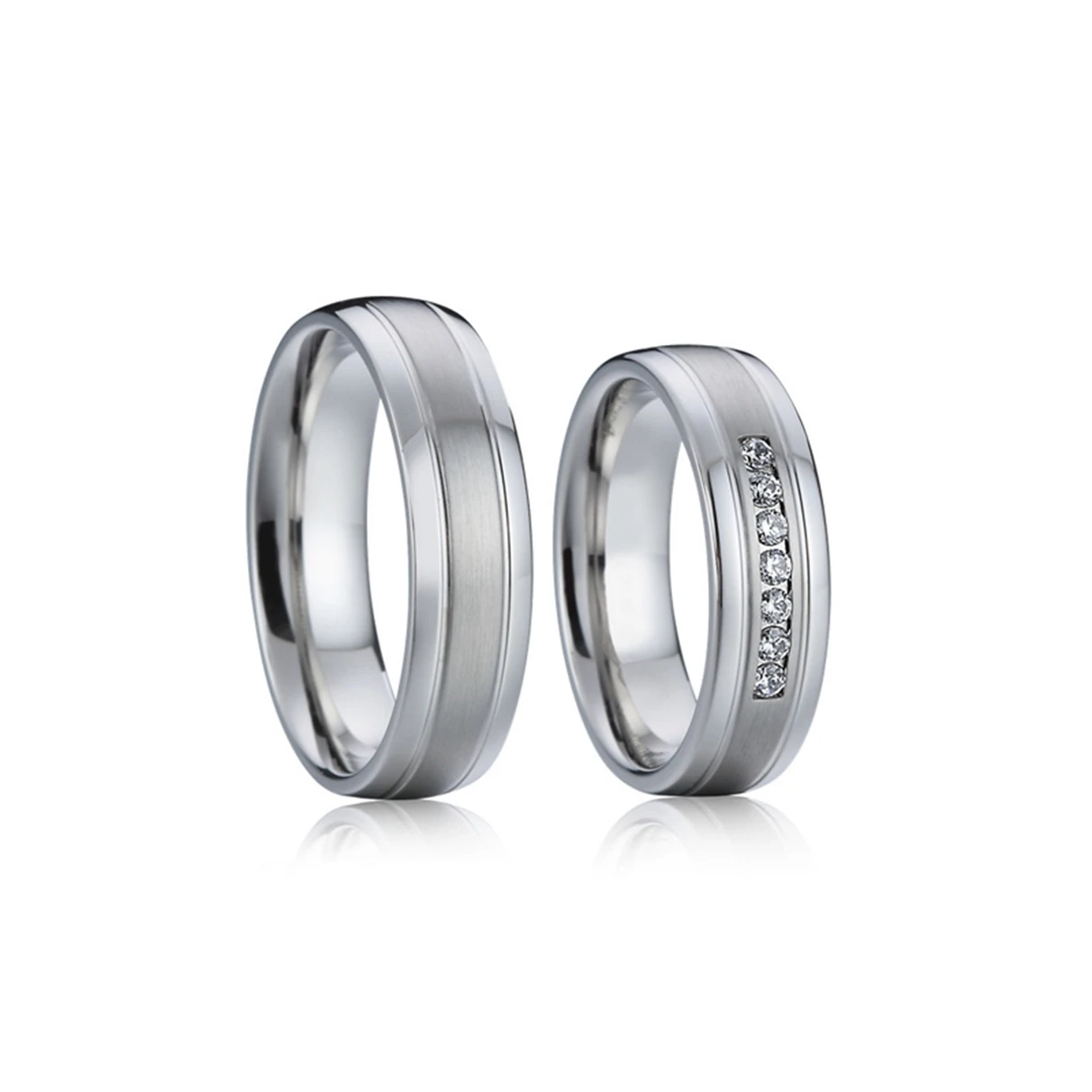 

Exclusive Tailored Love Anniversary Wedding Bands Titanium Rings Eco-Friendly Couple Bridal Sets Promise Ring Alliance
