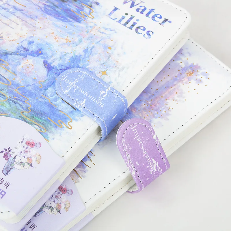 Imagem -03 - Notebook Fivela Magnética Impressionista Famosa Série Pintura Grade em Branco Linha Horizontal Dentro Página a6 96 Folhas por Livro Qp120