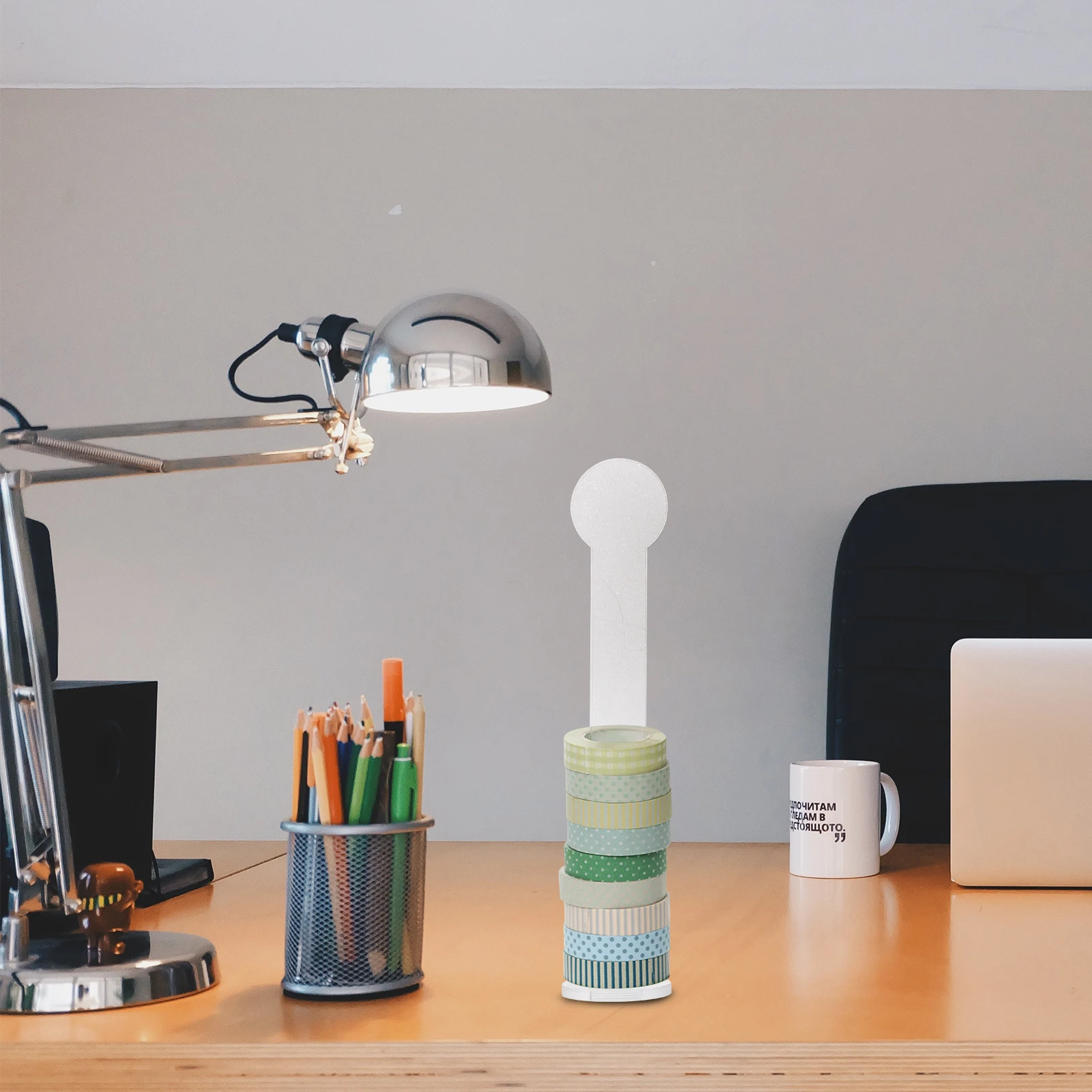 

2Sets Clear Acrylic Stands Practical Design Tape Organizer Desktop Ornaments Home Supply Acrylic Racks Tape Organizer