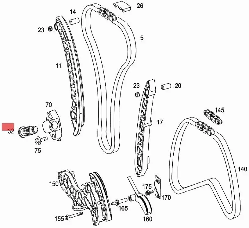 LINK-LOCK Timing Chain Tensioner A2710500611 2710500611 For Mercedes-Benz M271 C180 C200 C230 E200 E230 CLK200 SLK200 W204 W211