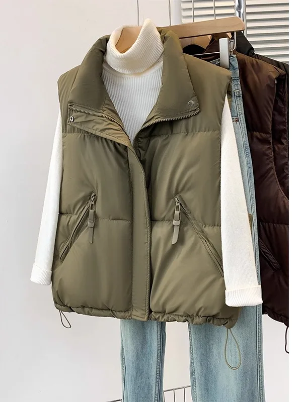 

plus Size down Cotton Vest Women's Winter Faion Retro Layered Warmth Dreng in Snow 2025 Winter Collection
