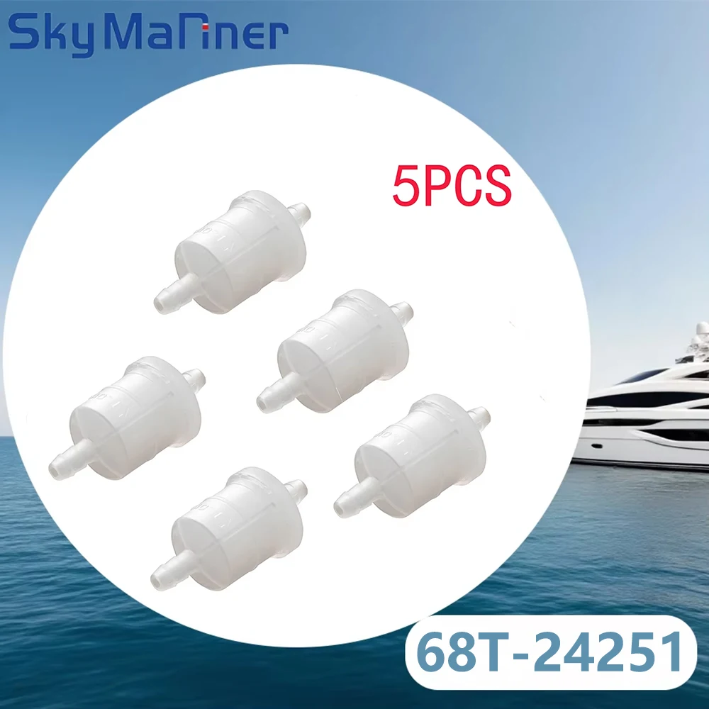 

Marine Fuel Filter 5PCS 68T-24251 68T-24251-00 Compatible with Yamaha 4T F6 F8 F9.9 6HP 8HP 9.9HP Outboard Engine Accessories