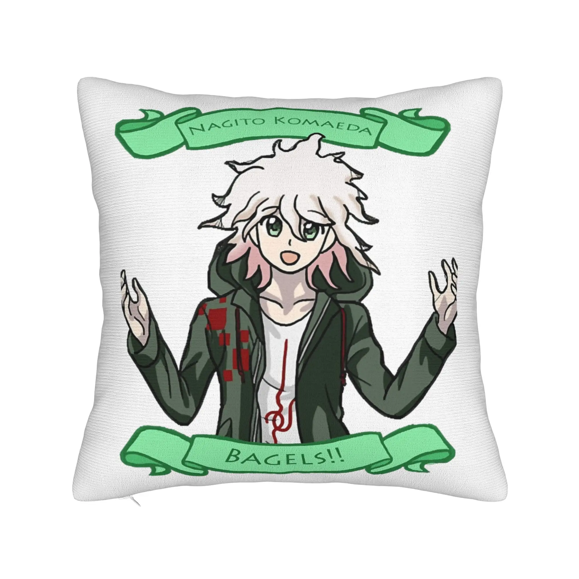Nagito Komaeda Anime Pillowcase Printed Cushion Cover Gift Throw Pillow Case Cover Chair Square