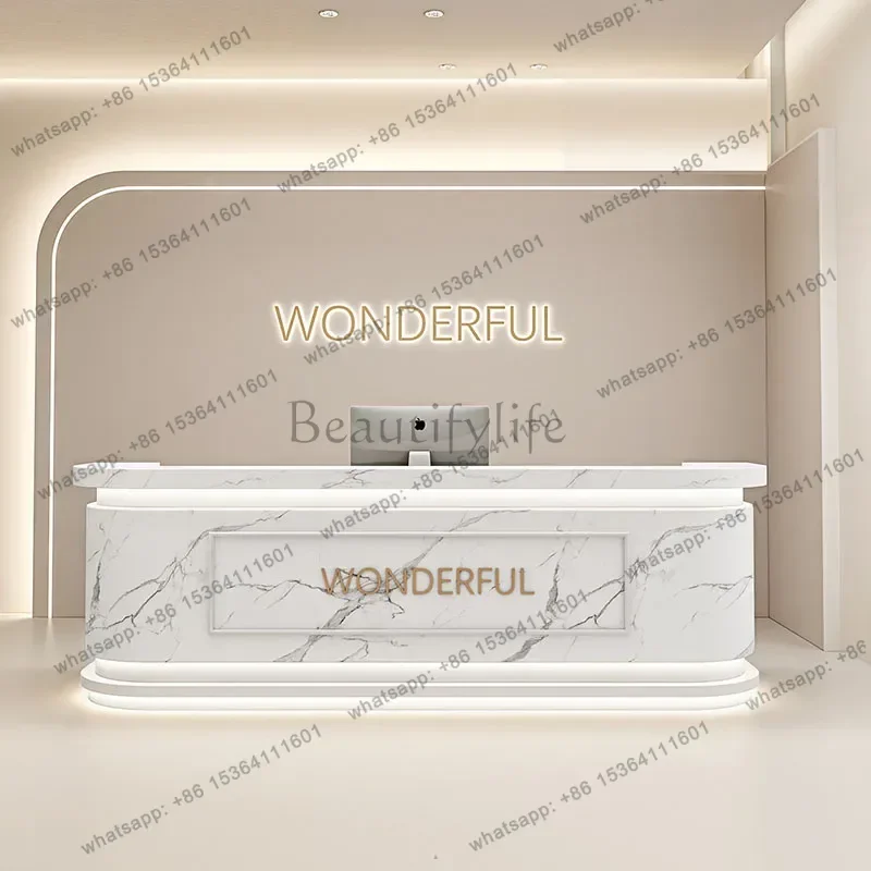 PG Light Luxury Welcome Reception Desks Commericial Design Service Counter Reception Desks Store Elegant Bureau Office Furniture