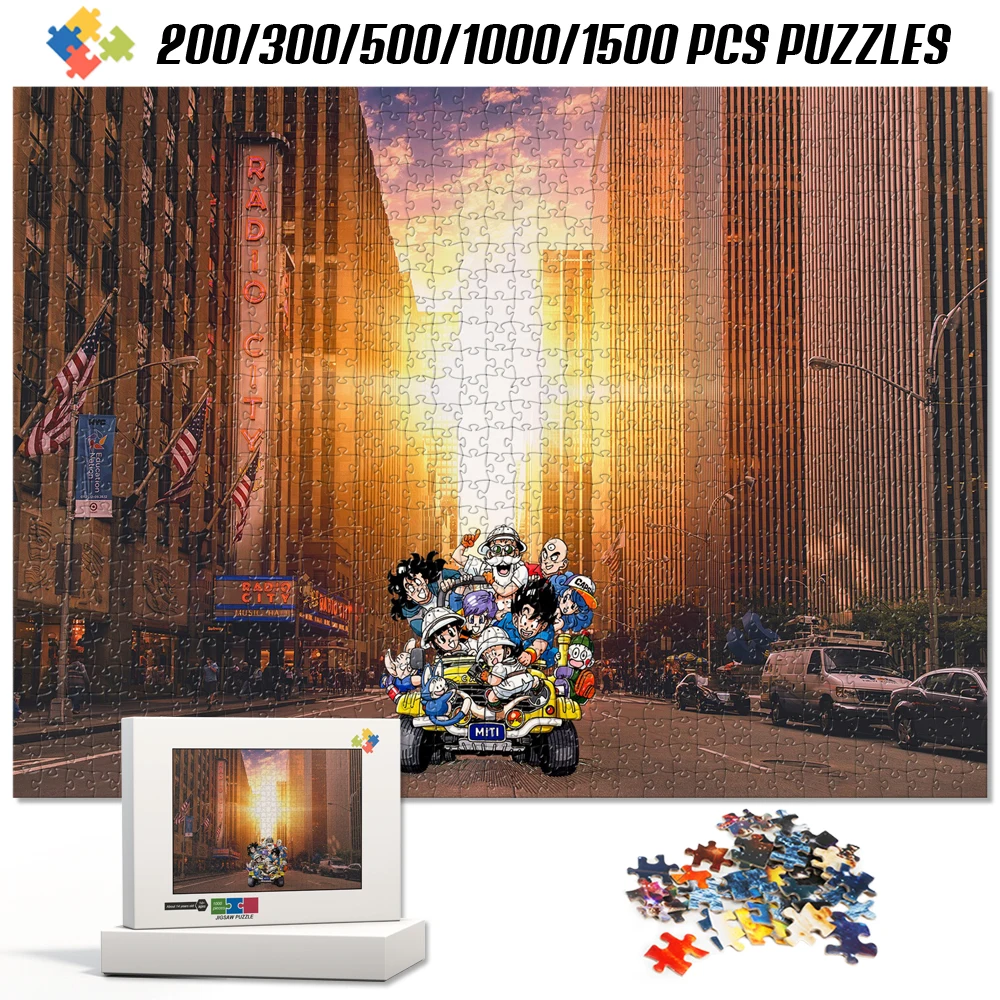 

Детские развивающие игрушки: деревянные пазлы с персонажами Dragon Ball, 1000 деталей, для взрослых, забавная настольная игра, подарок на праздник