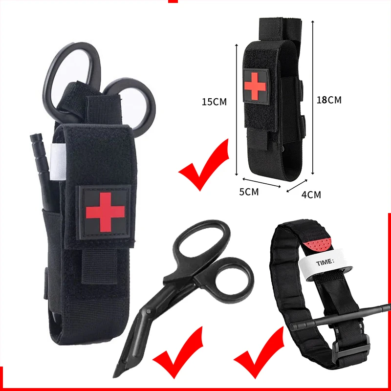 Tourniquet Outdoor Survival Combat Tourniquet Rotary Medical emergency Strap Outdoor Camping Explore Scissors Pack set