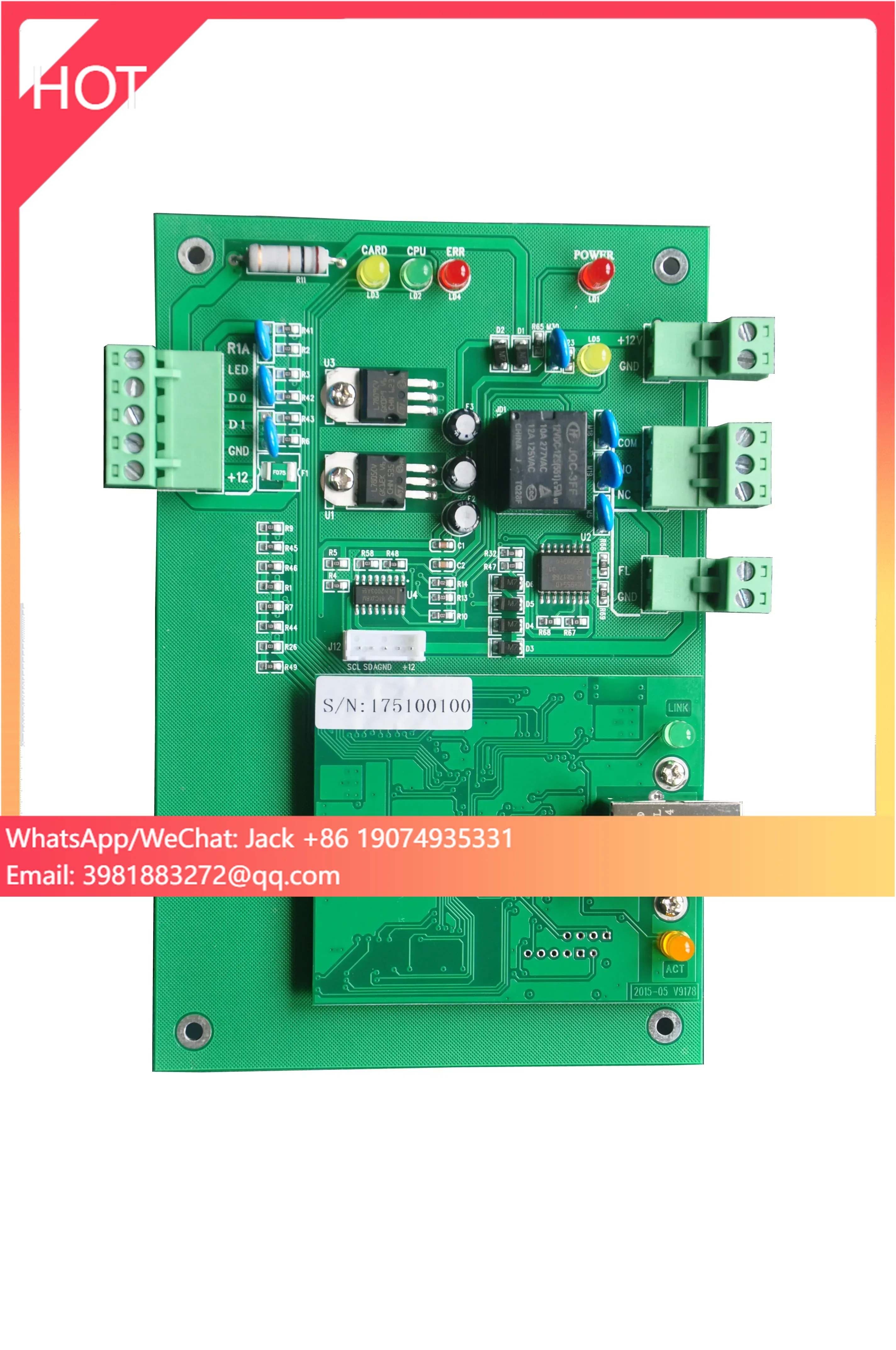 

Free SDK NFC IC Card QR CodeTCP IP Access Control Panel Elevator Controller Cabinet Control Board