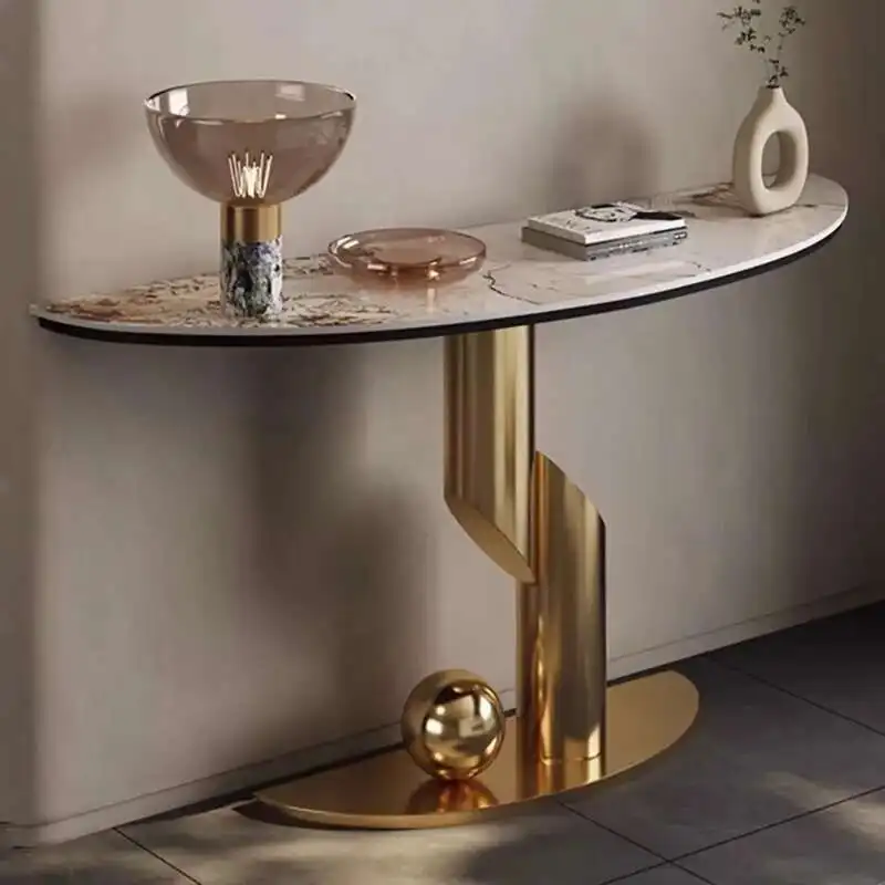 

Modern Luxury Corner Table Hallway Metal Salon Unique Console Table Mid Century Entryway Mesa Para Sala Living Room Furniture