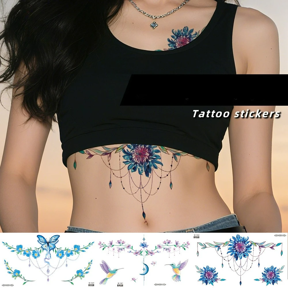 

New Huahuai waterproof tattoo sticker collarbone chest sticker dopamine tattoo sticker