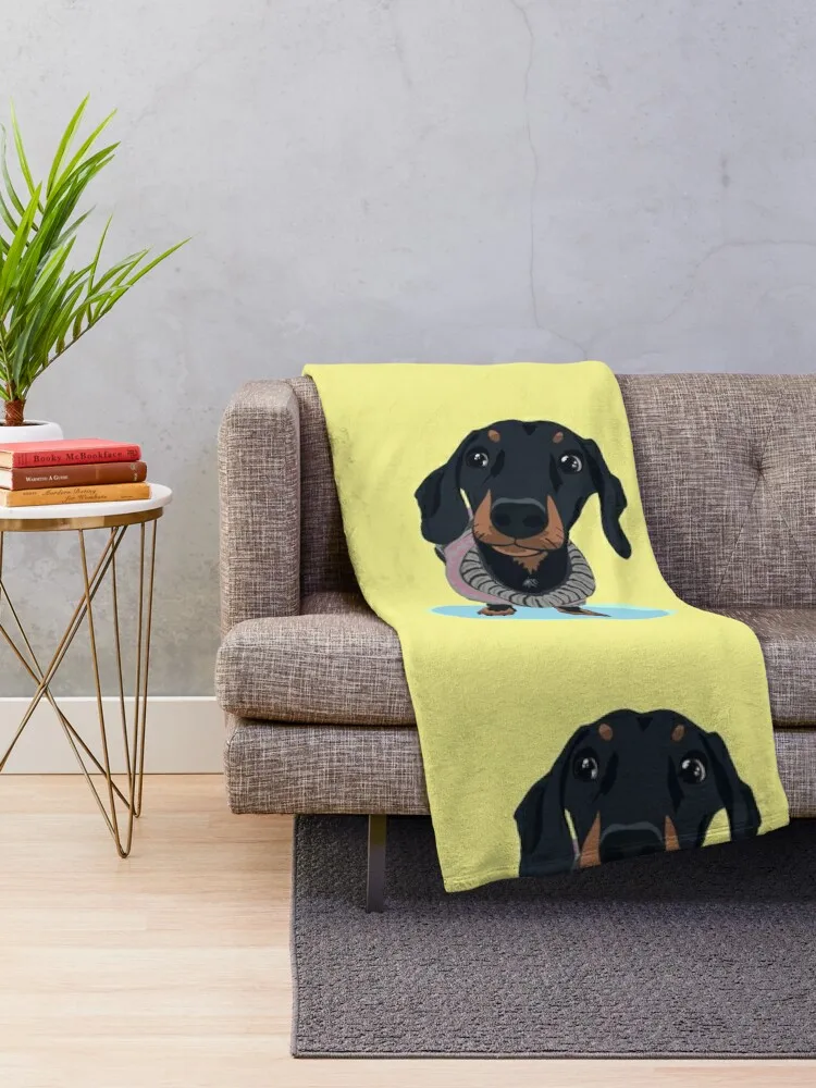 Dapper Dach - Dachshund Sausage Dog Throw Blanket Cute valentine gift ideas warm winter Blankets