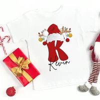 Personalized Christmas Family Matching Outfit Letter with Name T-shirt Mom Dad Daughter Son Clothes Shirts Baby Bodysuit Romper 5