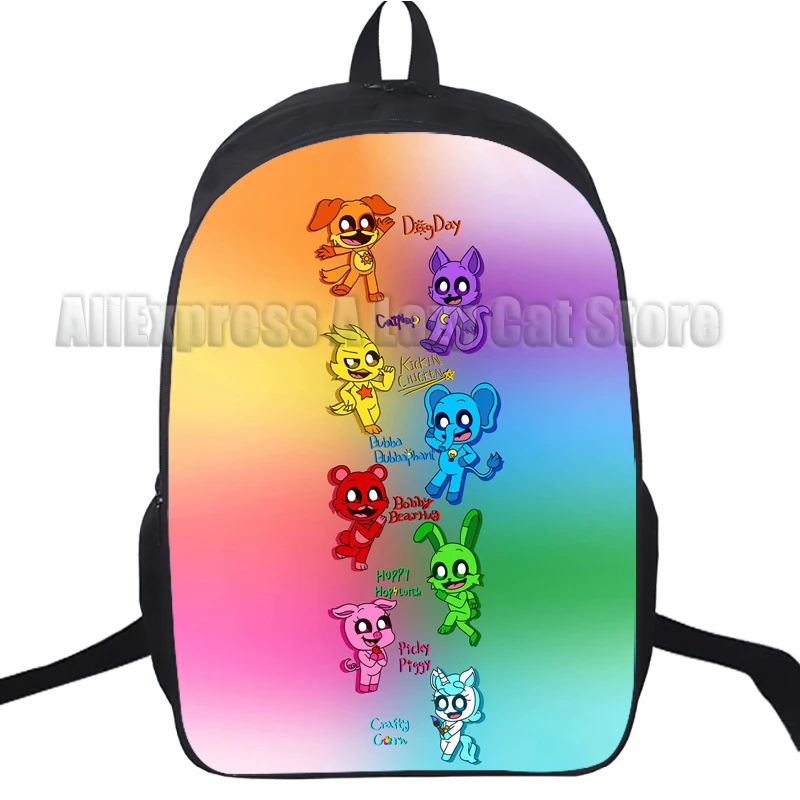 Mochila de dibujos animados de Critter sonriente para niños, mochila impermeable para estudiantes, adolescentes, bolsa para niños, mochila de gran capacidad