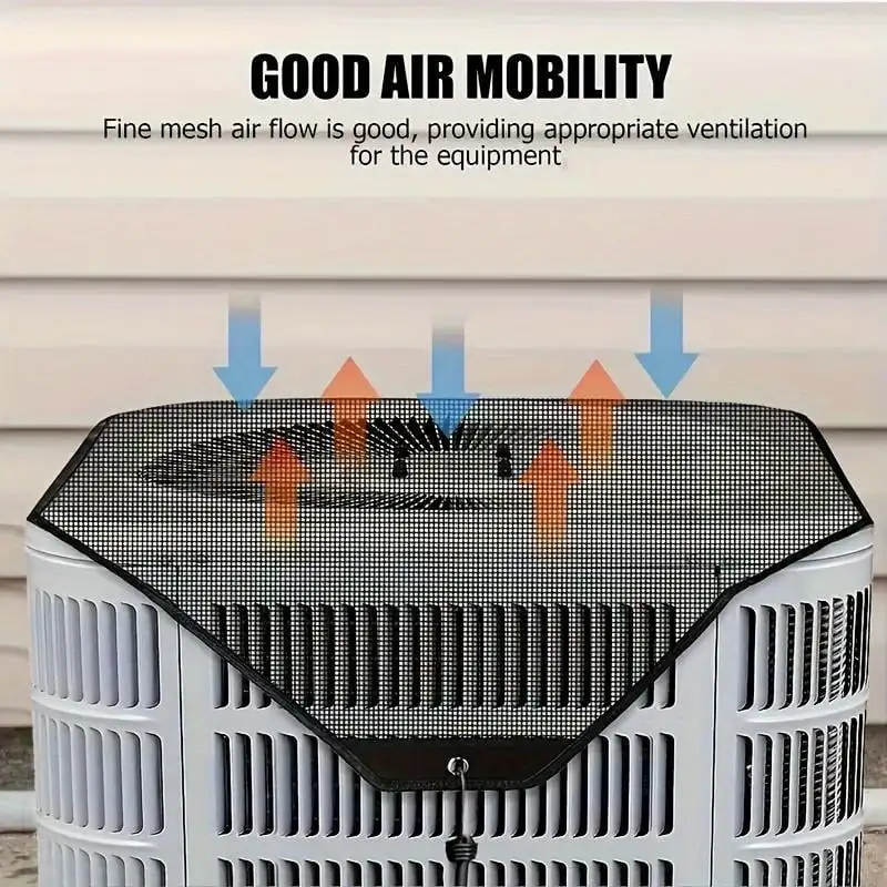 Durable Air Conditioner Protector Resin Mesh Air Conditioner Outside Unit Cover with Water Resistant Fabric, Windproof Design