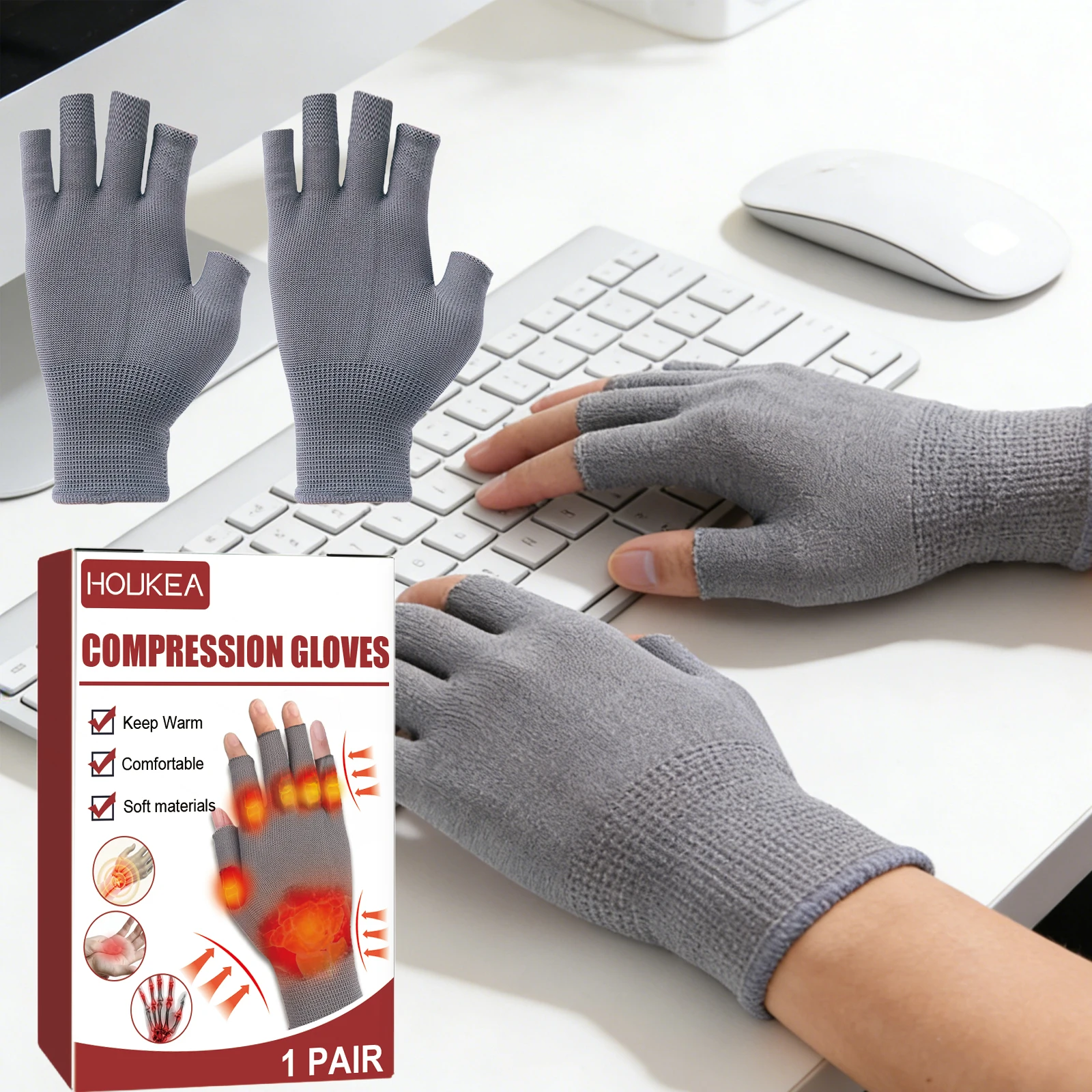 Kompressions-Arthritis-Handschuhe zur Linderung von Gelenkschwellungen und Schmerzen, beruhigende Handschuhe bei Fingerschmerzen, Fahrradhandschuhe mit Handgelenkstütze zur Reduzierung von