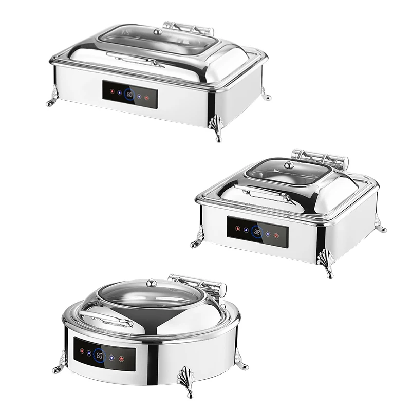 

Hot Sale New Stainless Steel 6L/9L/13L Chafer Buffet Food Warmer Electric Serving Stations Chafing Dish For Buffet Equipment