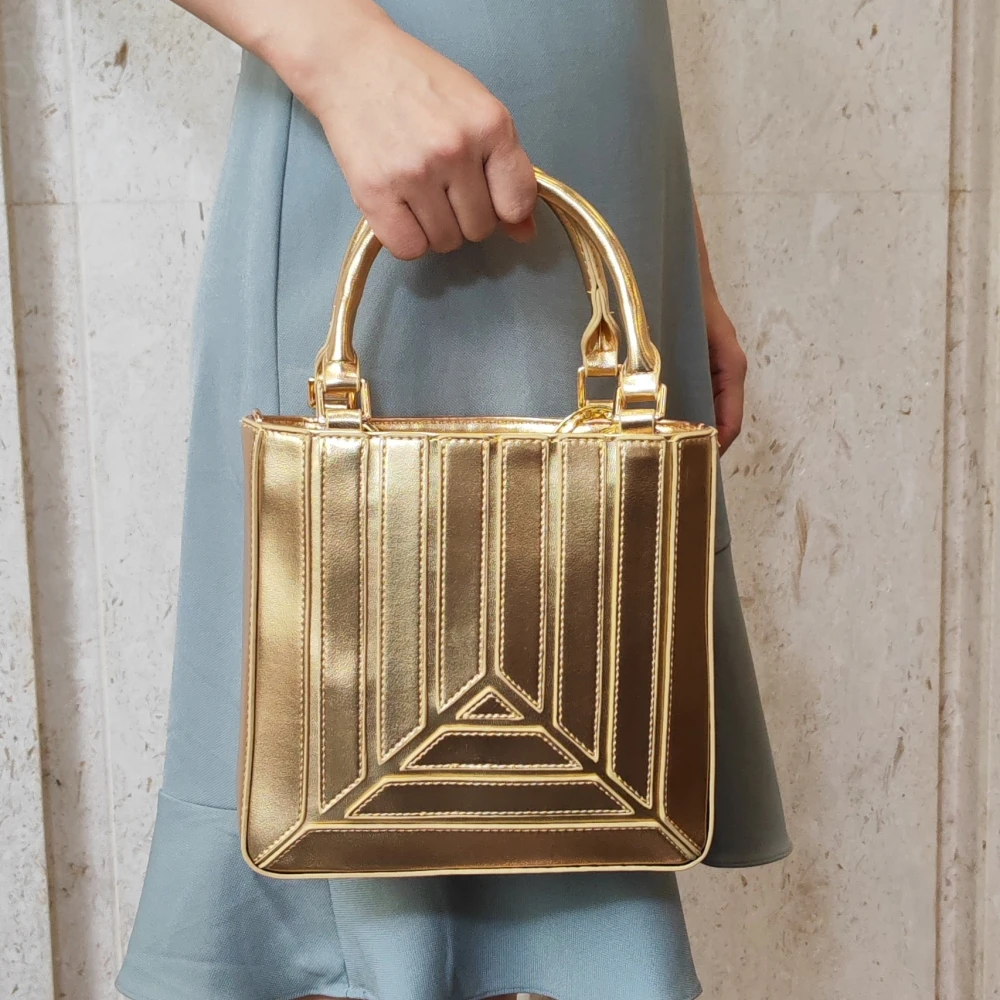 

Luxury Totes for Women Handbag PU Leather Fashion Female Square Crossbody Shoulder bags gold ladies Handbags bolsas