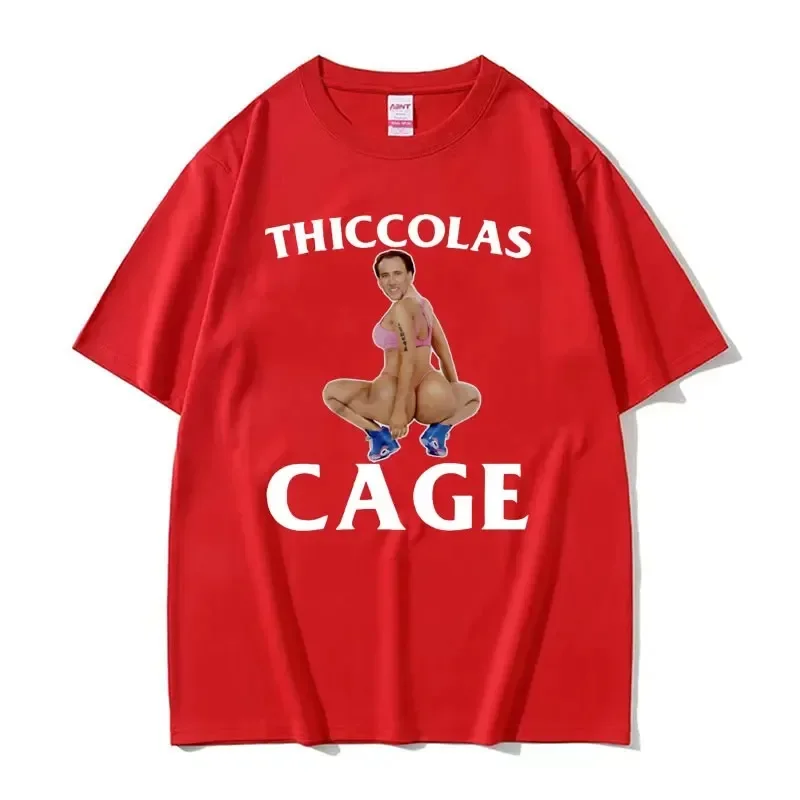 Funny Body Nicki Minaj Thiccolas Cage Meme Graphic T Shirt Men Women Casual Oversized Cotton T Shirts Fashion Humor Tops T-shirt