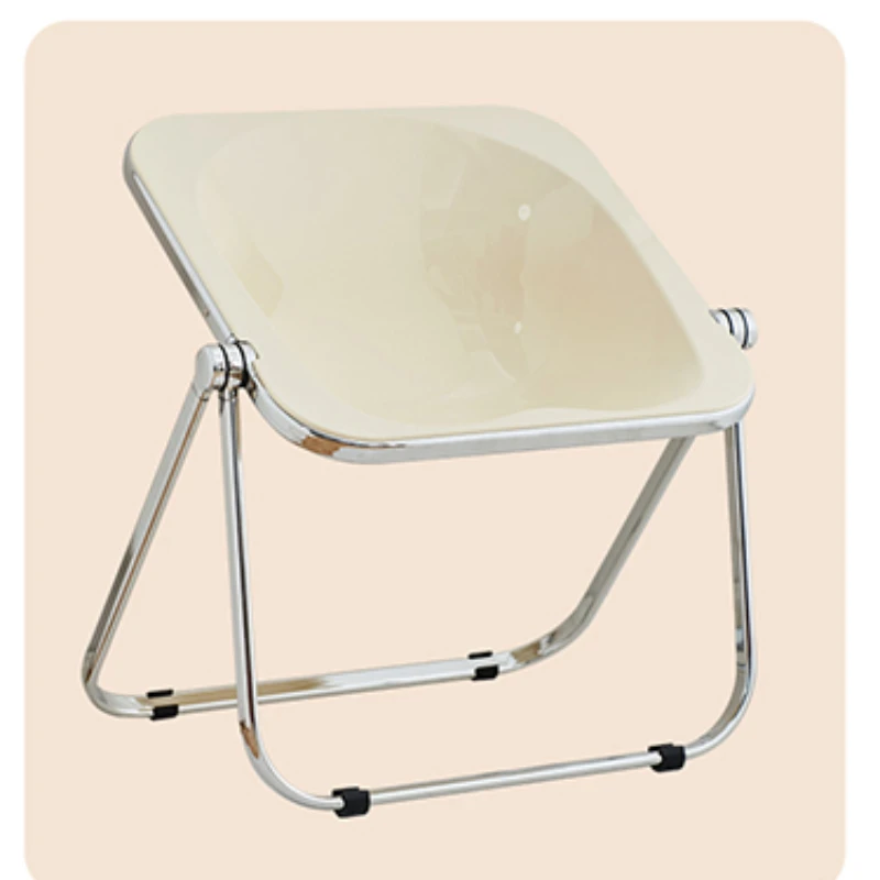 

HXL medieval foldable chair household transparent casual dining chair acrylic creative stool