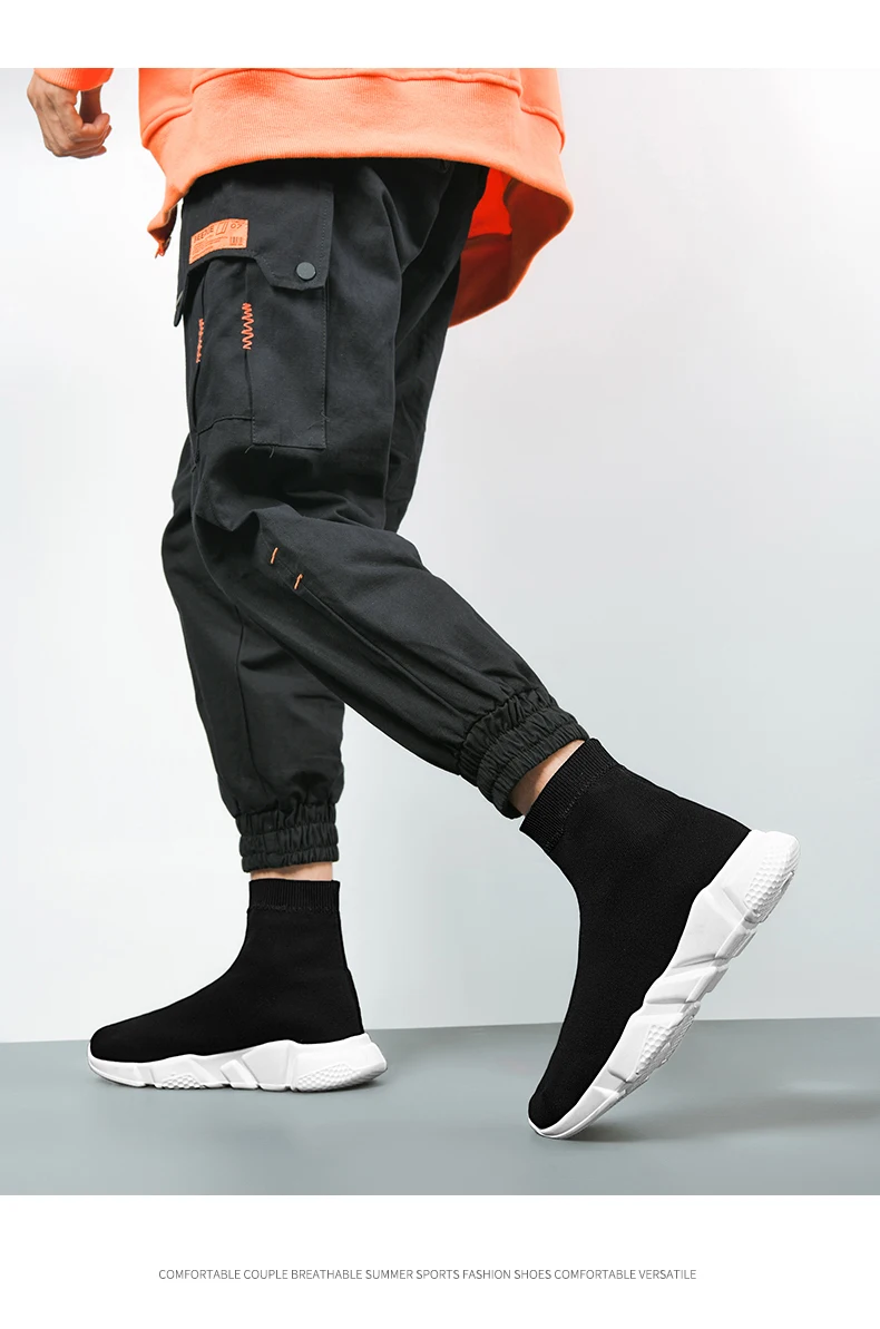 2025, schwarze High-Top-Sneaker für Herren und Damen, klassische Designer-Strick-Freizeit-Sneaker für Herren, modische, bequeme Slip-on-Sportschuhe für Damen – Detail 10