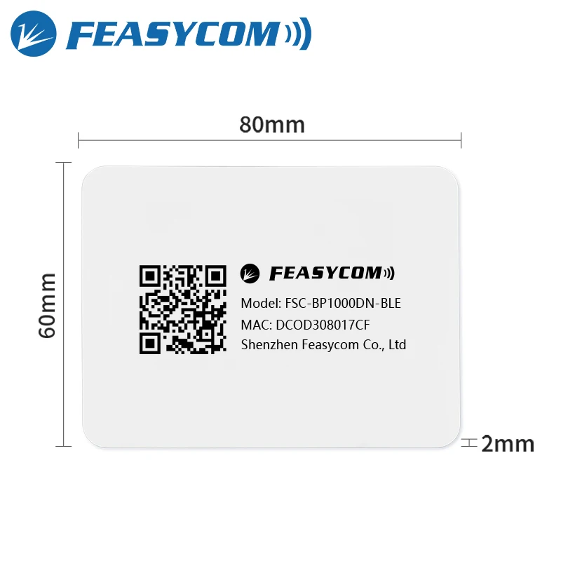 Feasycom FSC-BP1000DN Bluetooth 5.1 Baixa Energia Long Standby Leve Processo de Papel Flexível Cartão Beacon BLE com NFC
