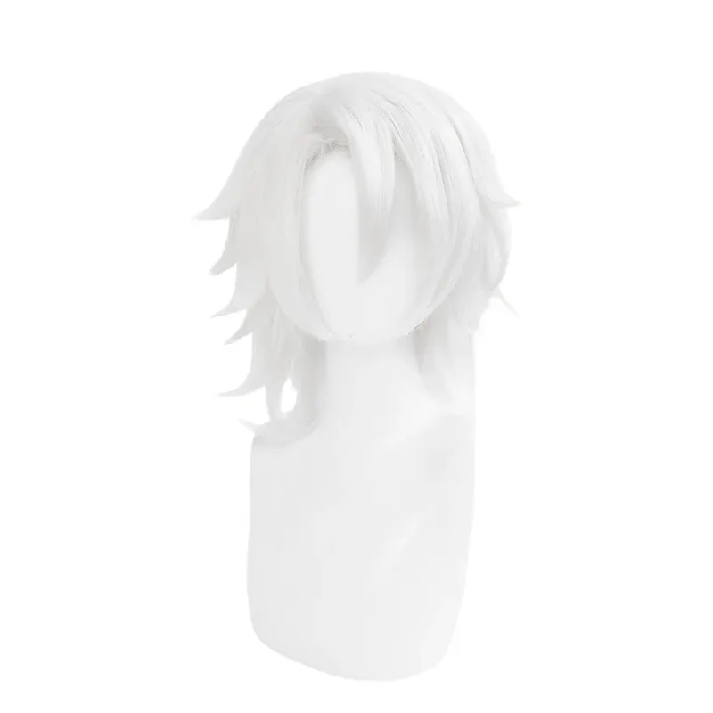 Anime Yu Sui Tianyuan Cos Wig 35CM White Short Hair Heat-resistant Synthetic Hair Halloween Party Cosplay Wigs+wig Cap