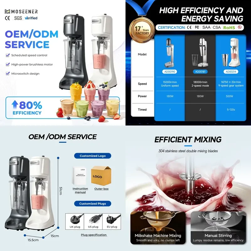 2026 MOSEEENER MOSEEENER Blender Milkshake Machine Stand Mixer Milk Frother Kitchen Appliances Drink Mixer Milkshake Maker