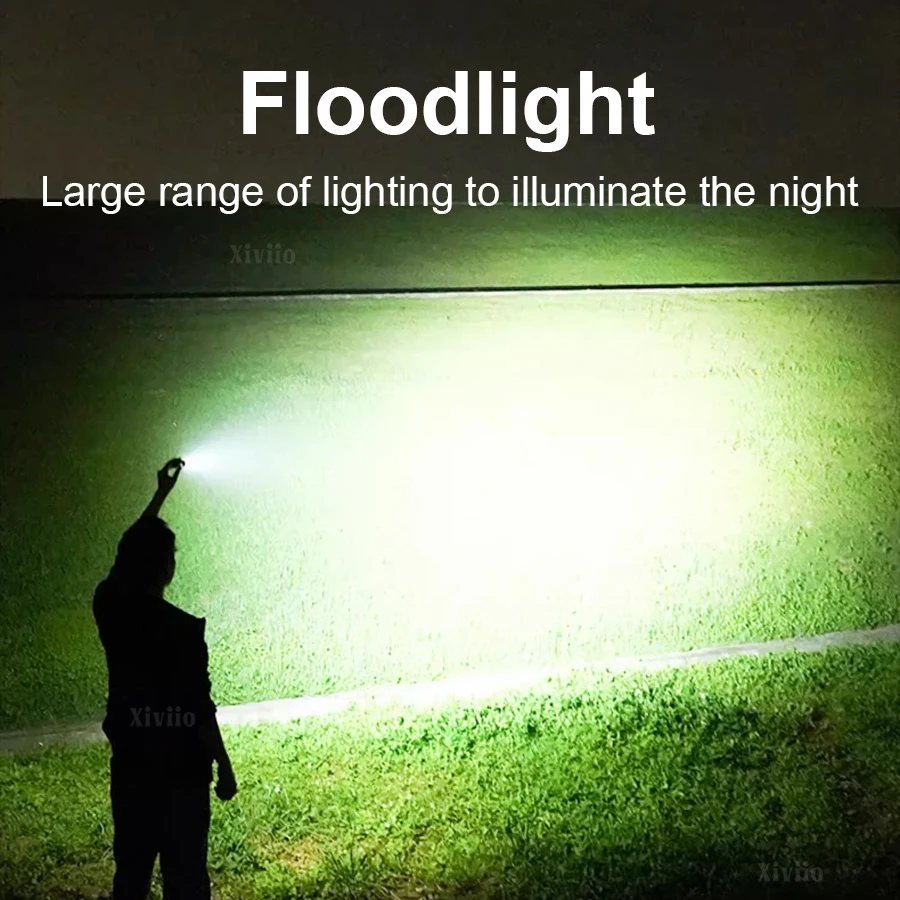 2025 Latest Mini Torch 6 LED Rechargeable Flashlight Waterproof Handheld Lamp magnetic Portable Hiking Camping Mini Flashlight