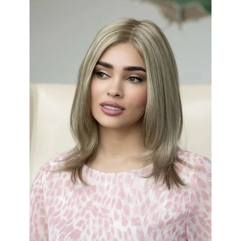 New Women's Long Natural Golden Brown Full Wig 14nch