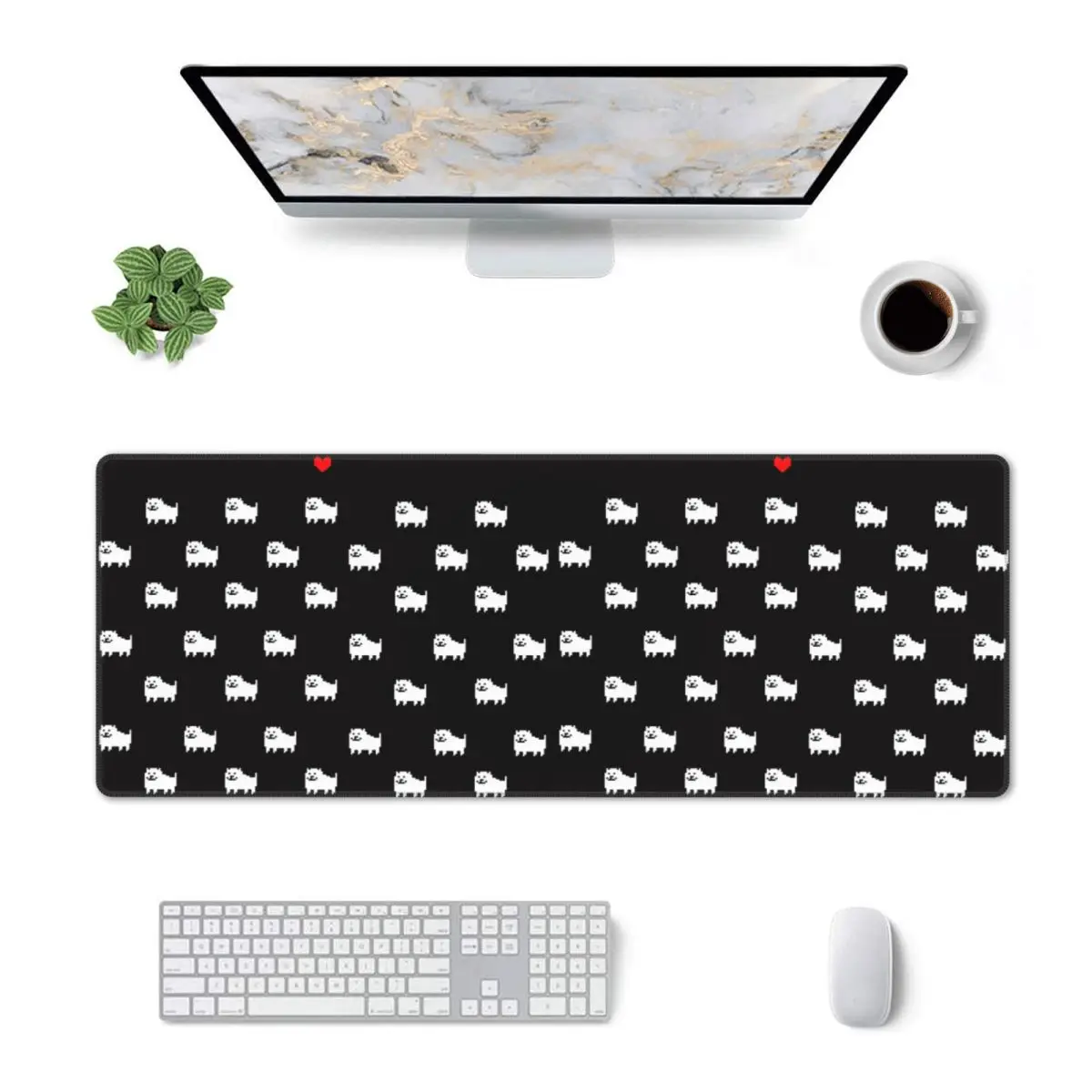 Large Mouse Pad Undertale Dog Heart Gamer PC Laptop Mats Keyboard Carpet Computer Gaming Office Accessories Desk Mat