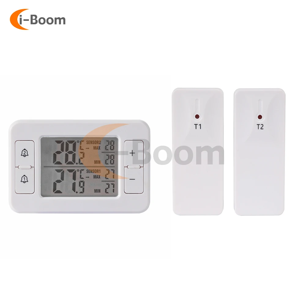 1 tow 2 Electronic Thermometer High Accuracy Refrigerator Freezer Temperature Monitor Wireless Temperature Sensor with Alarm