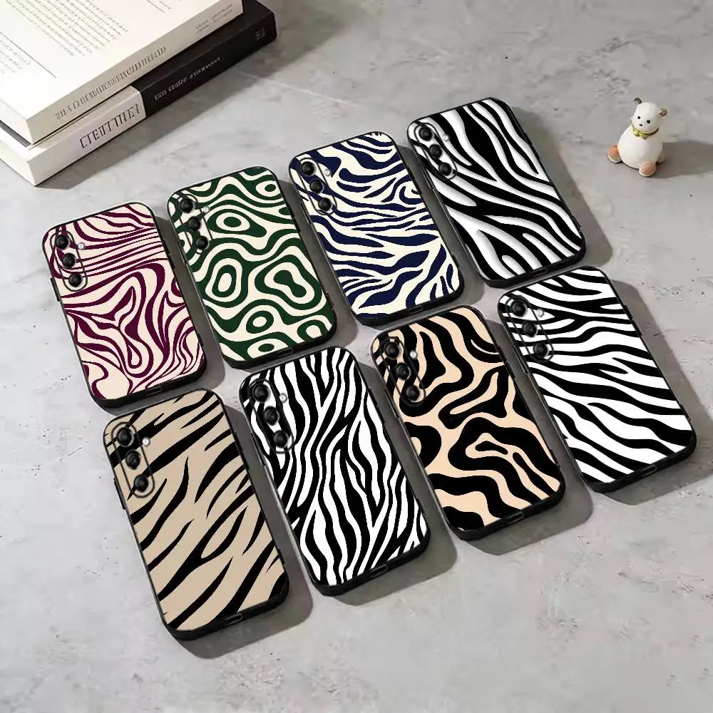 Abstract Swirl Pattern Phone Case For Samsung Galaxy A73,A72,A71,A70,A53,A52,A51,Others Soft Black Cover
