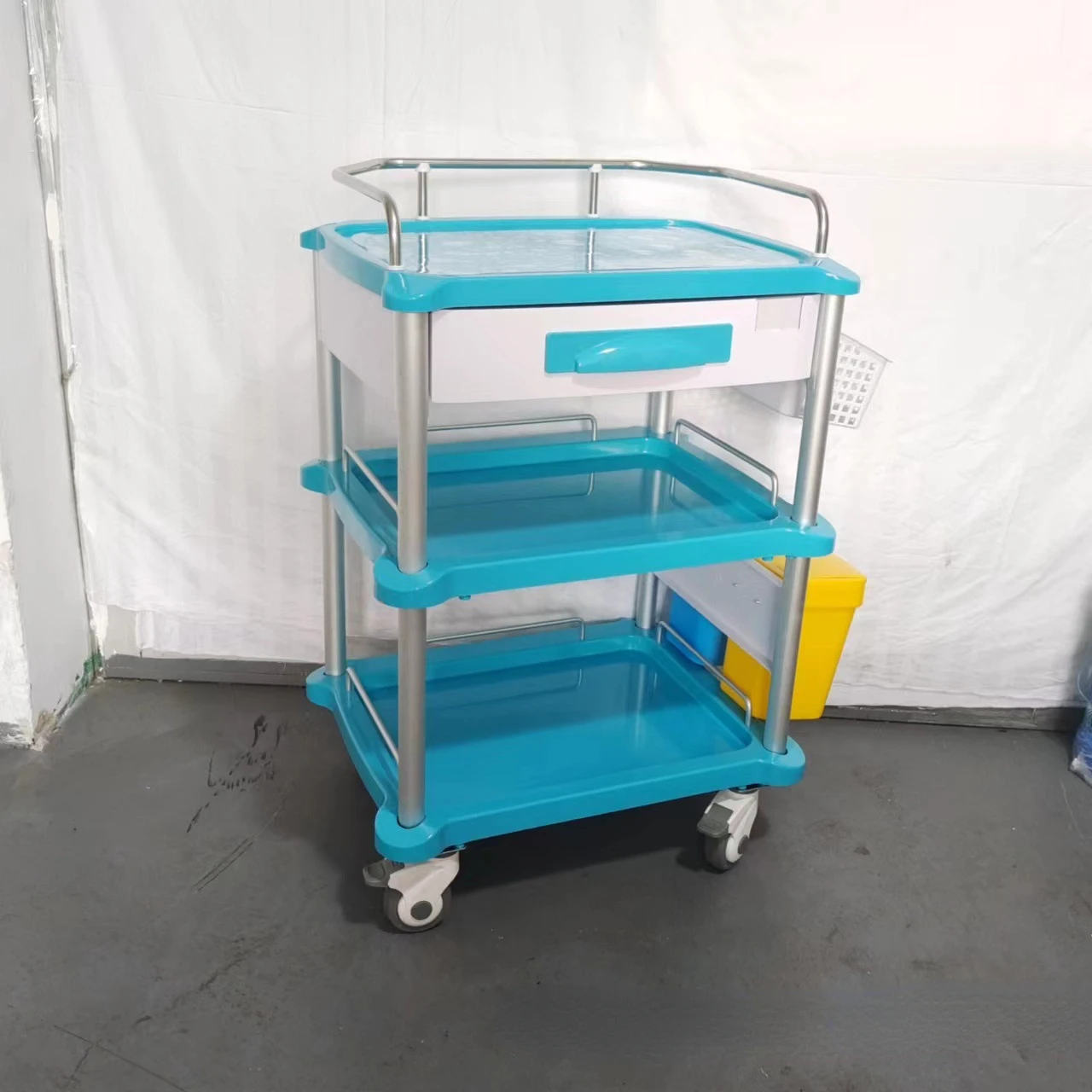Multiple Options Three-Layer Blue Ct690 Type Medical Cart Large Thickened Three-Layer Medical Cart Green Bedside Car