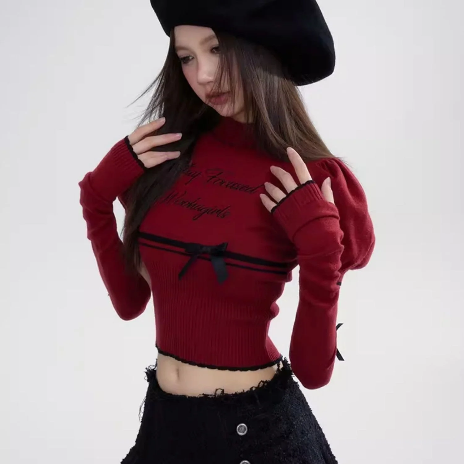 

Detachable Sleeve Knitted Sweater Women New In Knitwears Winter Graduation Pullovers Club Buttoned Feminine Relaxed Fit Unique