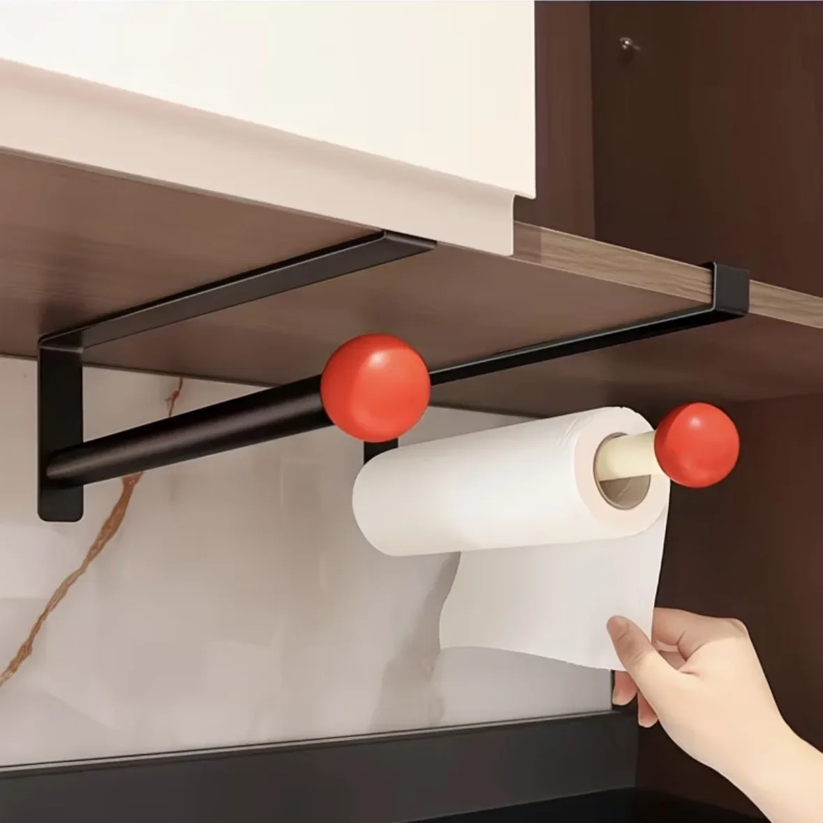 Under-Cabinet Paper Towel Holder,No Drill Hanging Kitchen Roll Paper Rack,Over-the-Cabinet Tissue Dispenser for Kitchen Storage