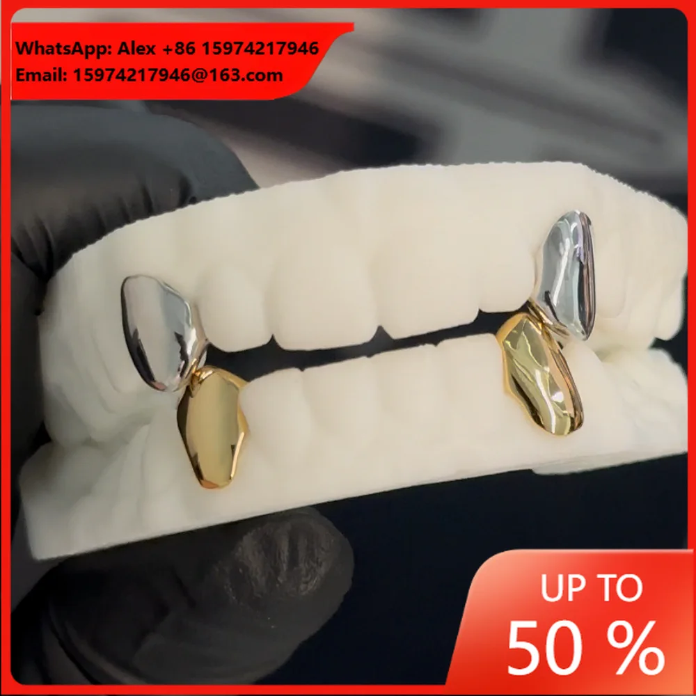 Two-color Tiger Tooth Smooth Tooth Grill European And American Cross-border Hot-selling Grillz