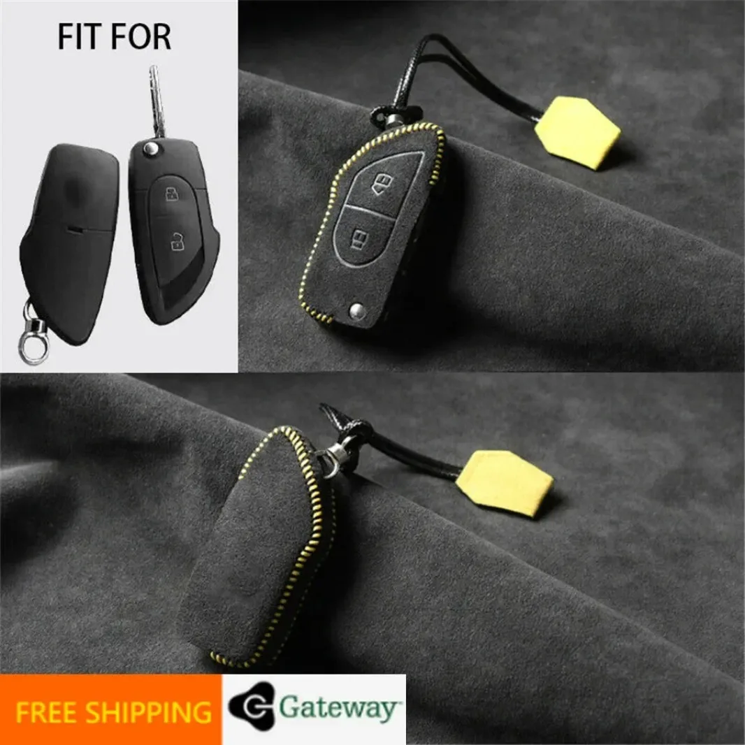 

New Suede Leather Car Remote Smart Key Bag Case Cover Fob Shell Keychain Holder Skin Fit For Lamborghini Murcielago Gallardo
