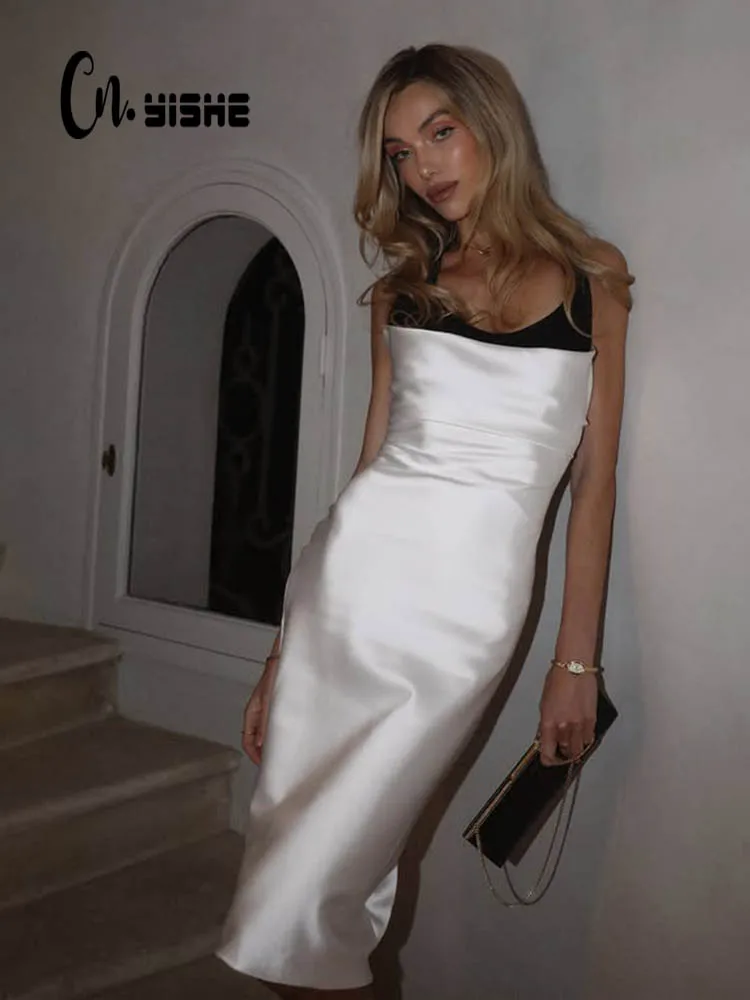 

CNYISHE Camisoles Patchwork Hip Wrap Summer Women Dresses Sheath Fashion Chic Bodycon Female Outfits Sexy Clubwear Vestidos
