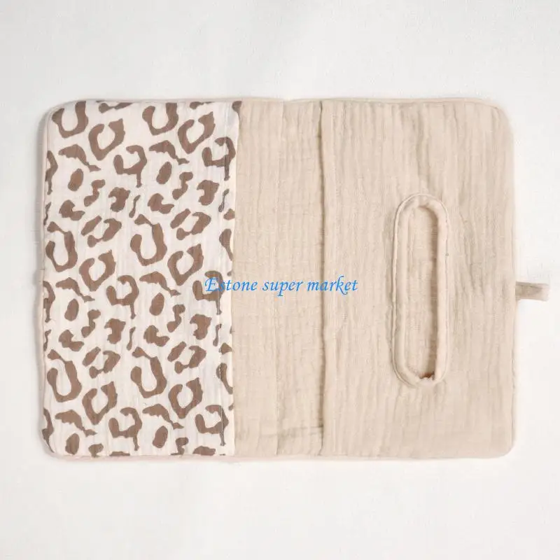 

090B Cotton Baby Crib Hanging Storage Bag Featuring Multiple Pockets for Diapers Wet Wipes and Feeding Bottles