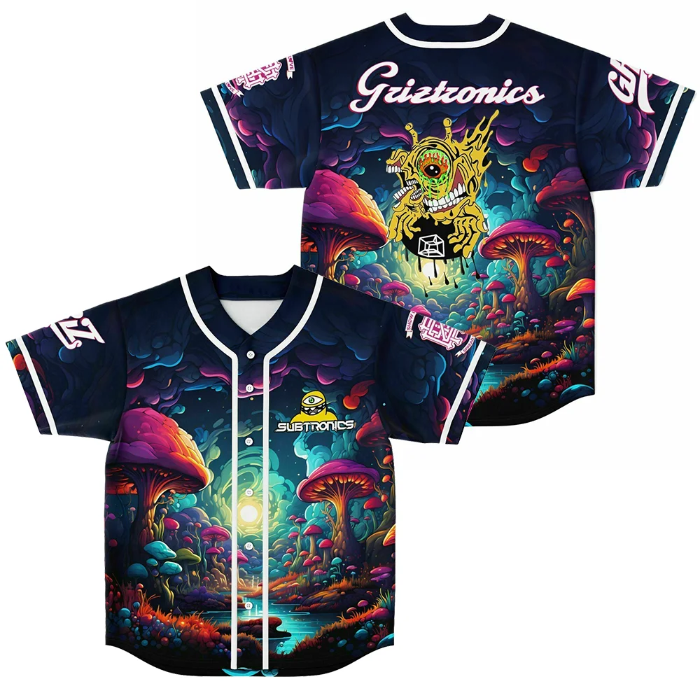 Мужская/Женская бейсбольная Джерси Subtronics, Повседневная бейсбольная форма на тонких пуговицах