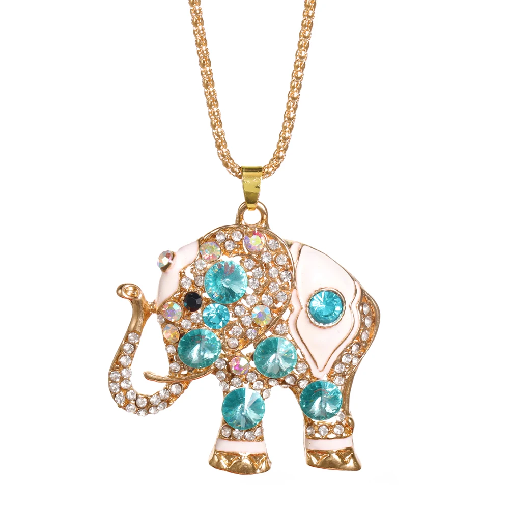 New Rhinestone Elephant Pendant High Quality Stainless Steel Chain Women\'s Street Style Accessories Fashion Necklace Jewelry