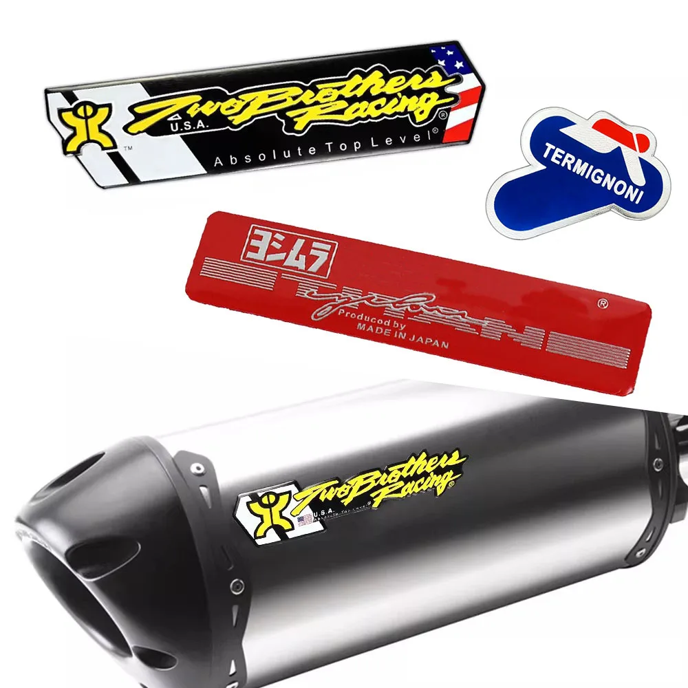 

High Temperature Resistance Aluminum Exhaust Pipe Stickers Universal Motorcycle Styles Locomotive Scooter Plaque Decal Modify