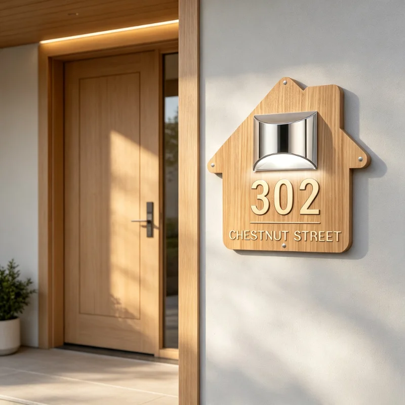 Personalized Solar Light Woode - Address Home Office review and price