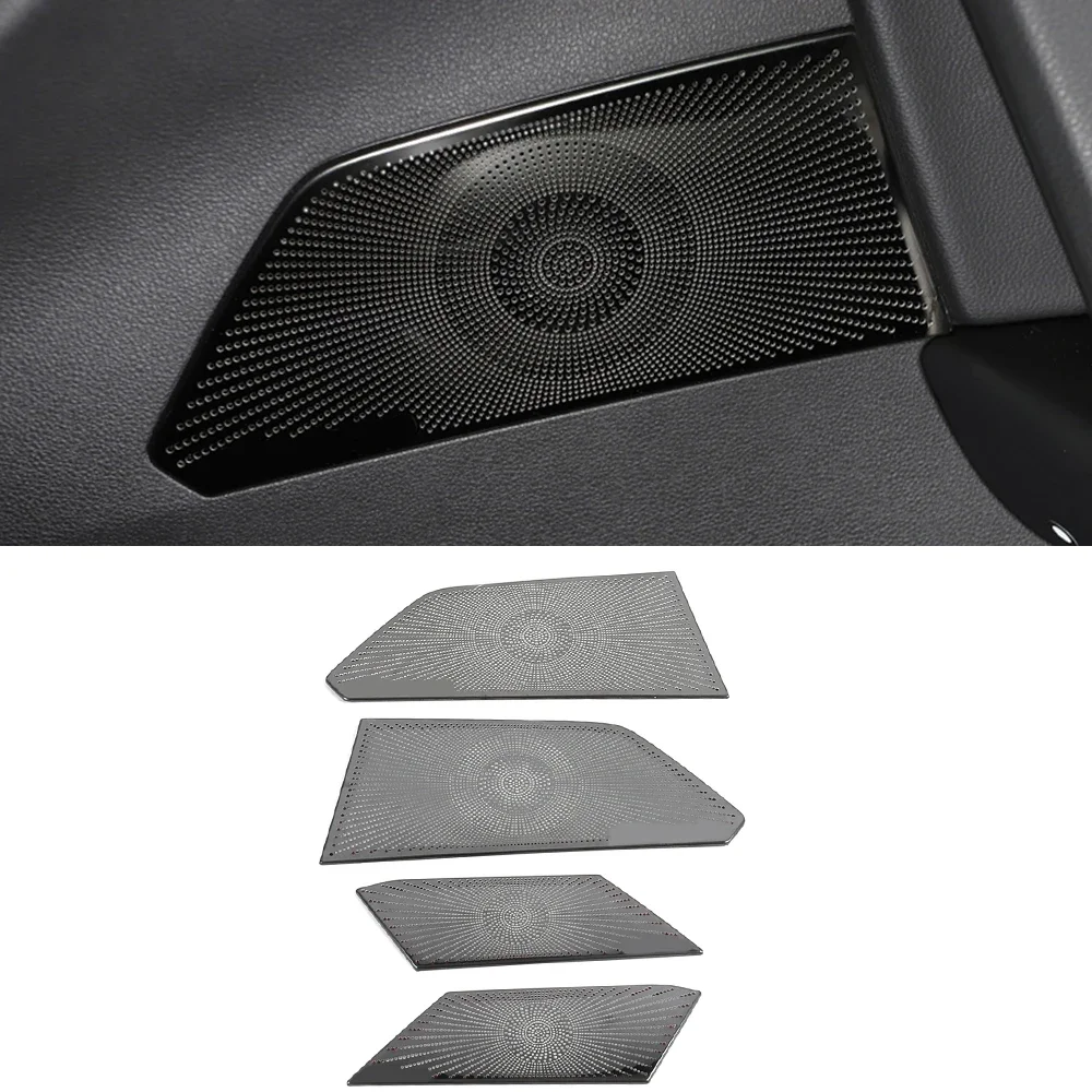 For VW Volkswagen Touareg CR 2018-2023 Stainless Car Door Panel Loudspeaker Pad Speaker Cover Trim Frame Sticker Accessories