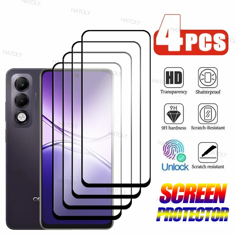 2/4PCS Tempered Glass For oppo K13x Global Screen Protector oppo K13x Global Anti-Scratch Full Glue Protective Film oppo K13x