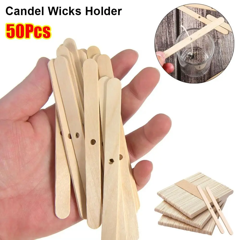 

50Pcs New Wooden Candel Wicks Holder DIY 114mm Candel Making Tool Centering Device Candel Accessories