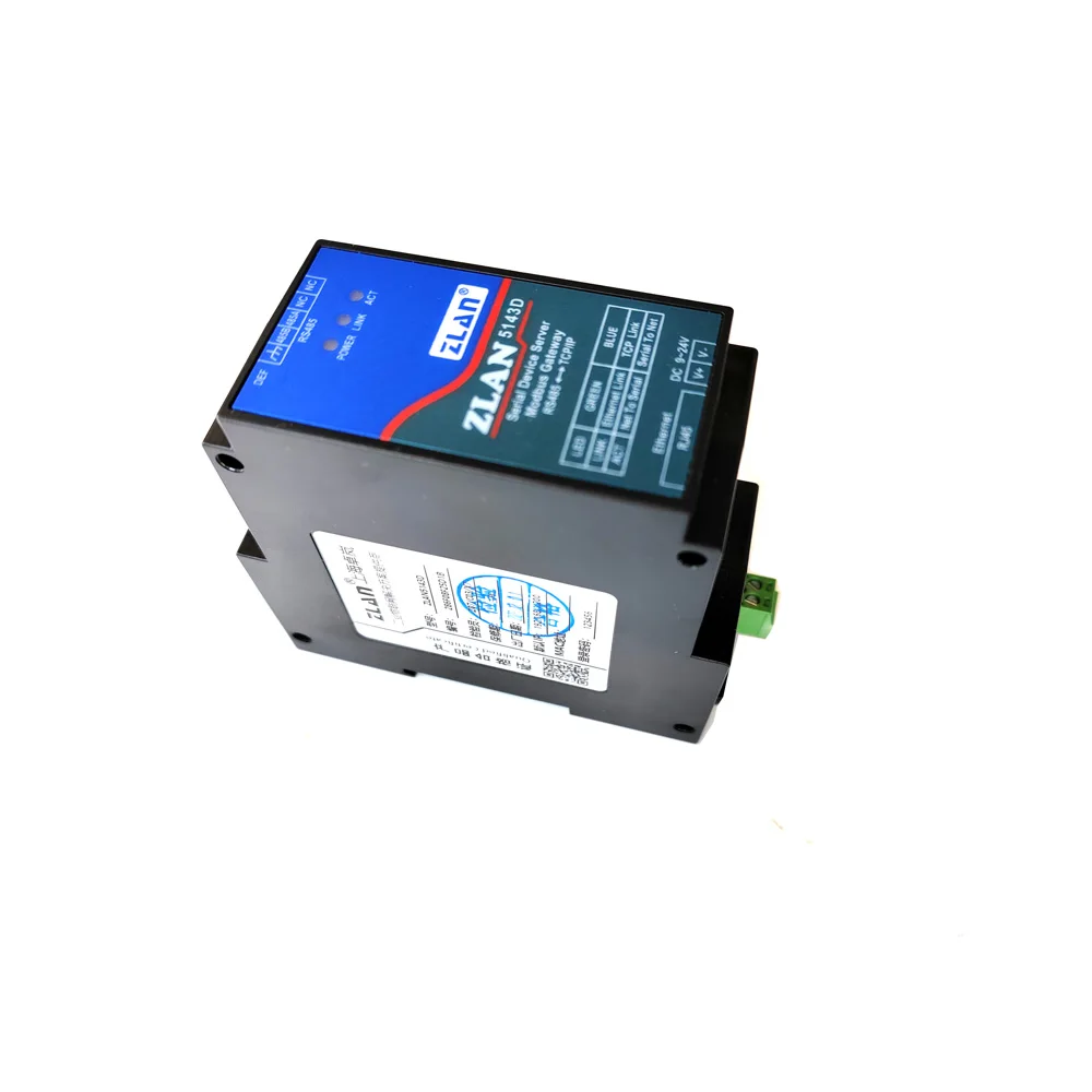 Zlan5143d Din Rail Rs485 Naar Ethernet Rj45 Converter Server Apparaat Modbus Rtu Tcp Gateway