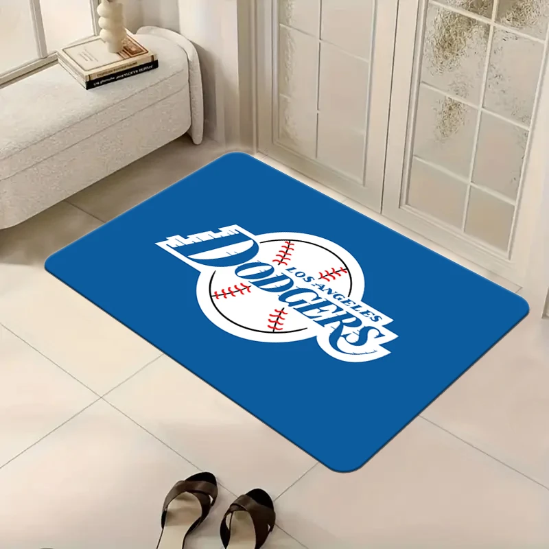 D-Dodgers Printed Rug，For Living Room, Doorway, Bathroom Sofa Door Mat, Decorative Carpet Non-Slip Floor Mat