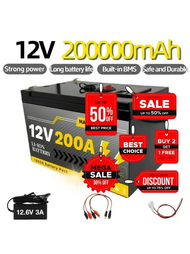 AliExpress SUTENAI 200Ah 12V LiFePO4 Deep Cycle Battery, Rechargeable 200Ah Battery Built-in BMS for Scooters,Solar Energy,Fish Finder