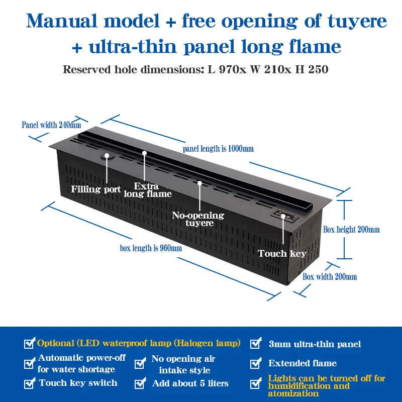 Binnen Roestvrijstalen Watertank Watertekort Stroom Uit 3d Misting Open Haard Led Elektrische Open Haard Met Afstandsbediening